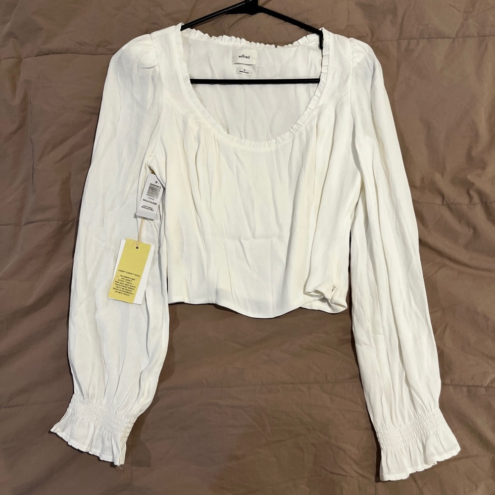 NWT! White Wilfred Aritzia Breathless Long Sleeve size S